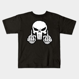 Tactical Skull with Middle Fingers Kids T-Shirt